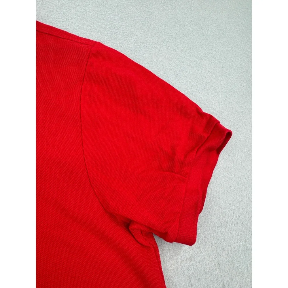 NWT Polo Ralph Lauren Mens M Custom Fit Pique Polo Shirt Red Short Sleeve Preppy